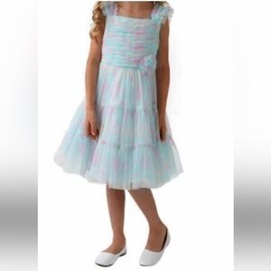 Jona Michelle Multi Colored Soft Twirly Tulle Dress Size 6 EUC